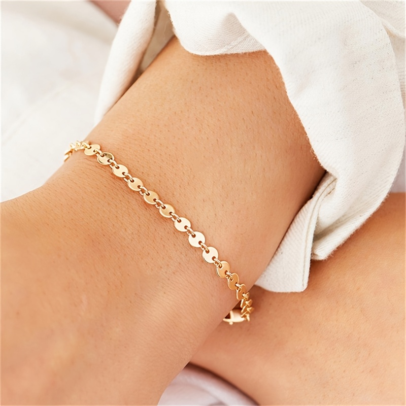 Women's Minimalist Round Link Chain Bracelet, Daily Wear